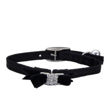 Load image into Gallery viewer, Li&#39;l Pals® Safety Kitten Collar with Bow, Black Silk, 3/8&quot; x 8&quot;
