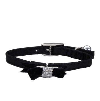 Li'l Pals® Safety Kitten Collar with Bow, Black Silk, 3/8