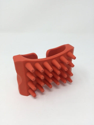 Picture of a red pet brush for pets with medium to long hair 