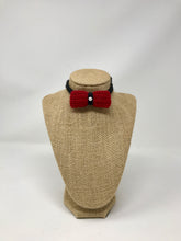 Load image into Gallery viewer, Mini Bow Tie Pet Collar -Red/Black
