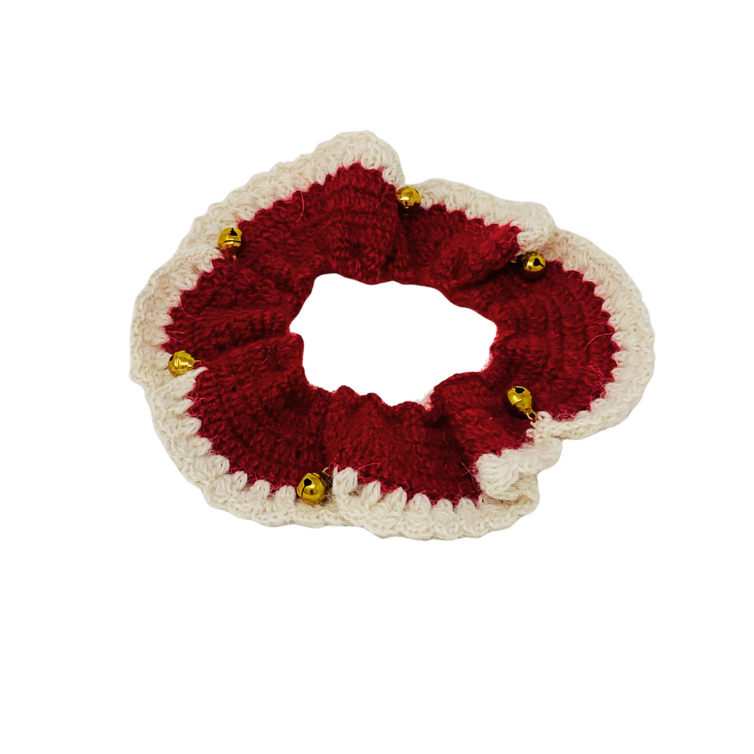 Red and Ivory with Gold Bells Royal Ruff Collar