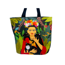 Load image into Gallery viewer, Tote Bag: Trio Cats and Frida Kahlo
