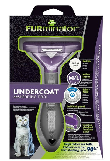 FURminator Undercoat DeShedding Tool - Short Hair - Medium/Large Cat