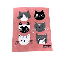 Load image into Gallery viewer, Kitchen Sponge Cloth - Cat Faces
