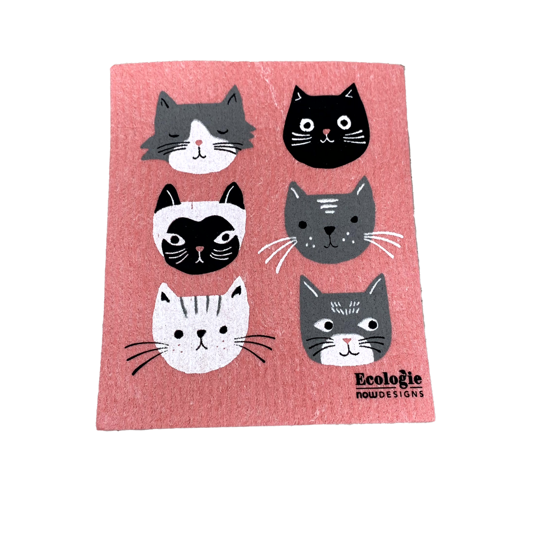 Kitchen Sponge Cloth - Cat Faces