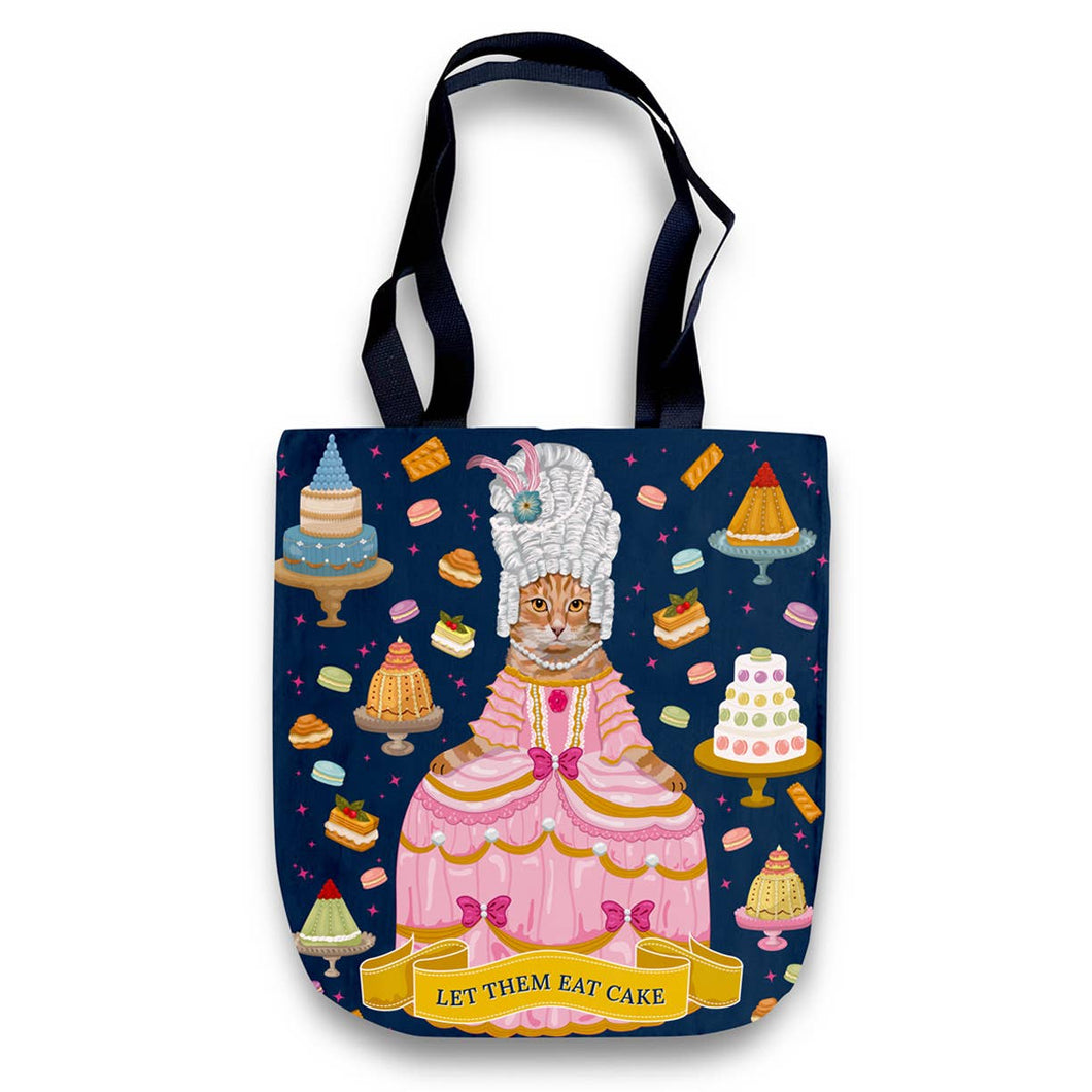 Tote Bag: Orange Tabby Marie Antoinette - Let Them Eat Cake