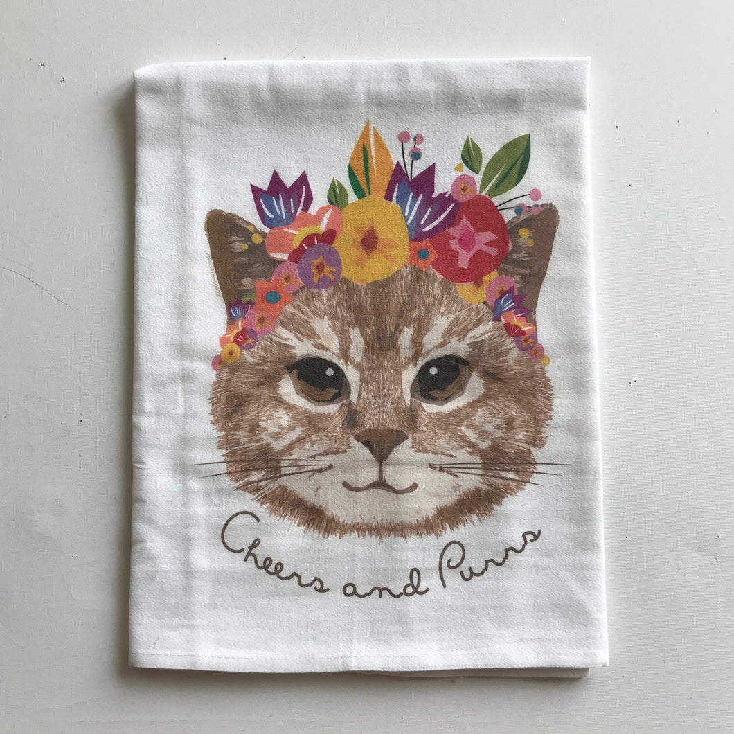 Kitty Kitchen Towel - Cheers and Purrs