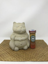 Load image into Gallery viewer, Picture of a ceramic cat sitting next to a colorful tube of cat snacks
