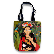 Load image into Gallery viewer, Tote Bag: Trio Cats and Frida Kahlo
