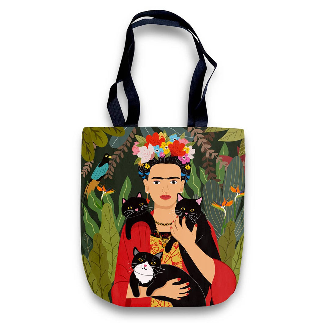 Tote Bag: Trio Cats and Frida Kahlo