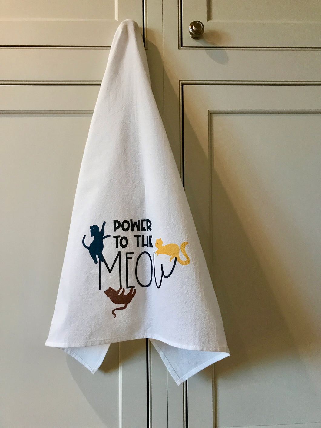 Hand Dish Cat Towel - Power To The Meow