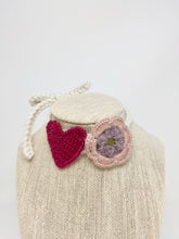 Load image into Gallery viewer, Heart &amp; Flower Necklace - Spring Pinks
