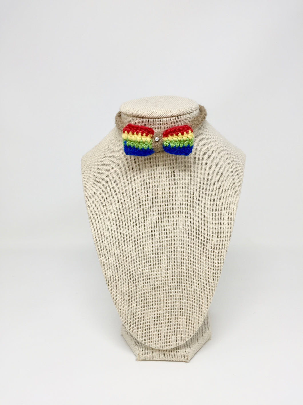 Mini Bow Tie Pet Collar -Rainbow